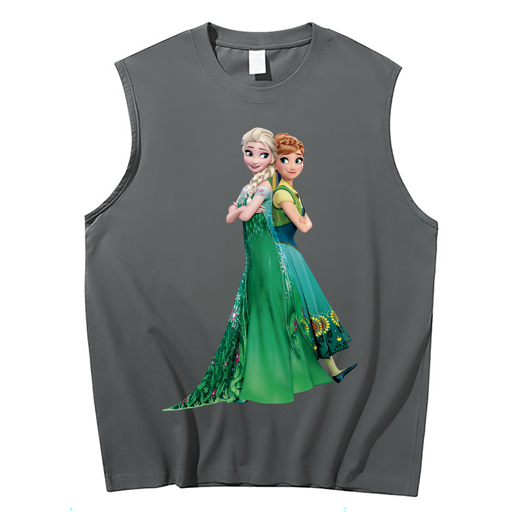 （画像用） アナと雪の女王 アンナ エルサ Frozen Anna Elsa コットン100％タンクトップ（フロントプリント）